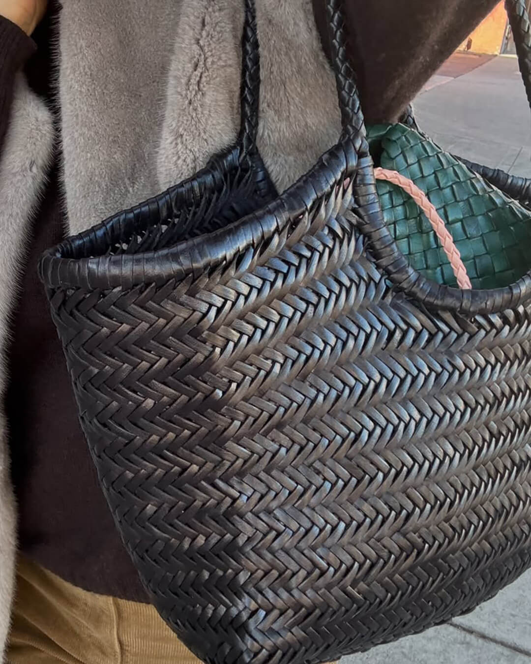 Sac en similicuir tissé Rica