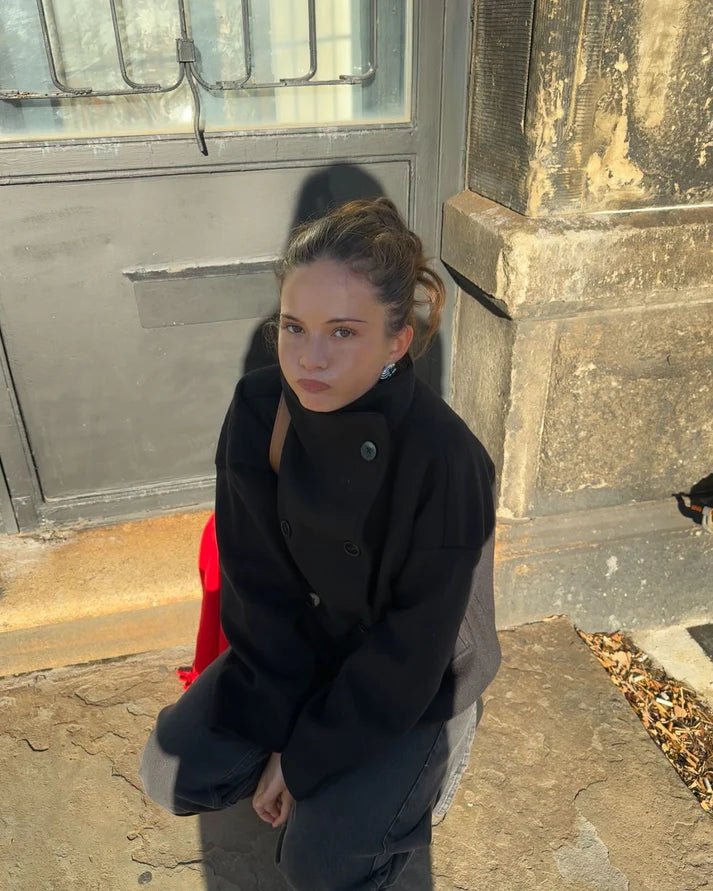 SEAME - Loreta Jacket with Stand Collar Black XS