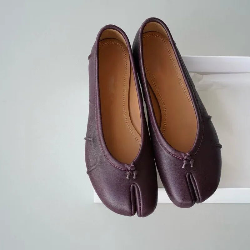 SEAME - Abigail Vegan Leather Flats Burgundy 35