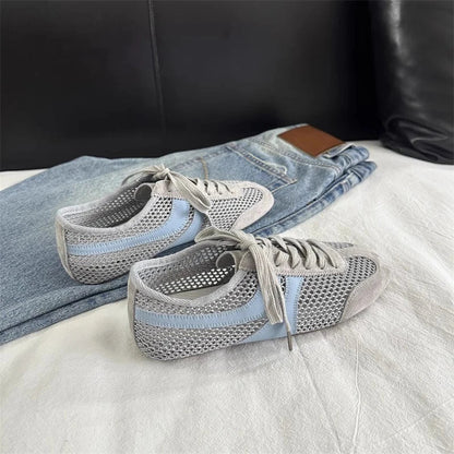 SEAME - Celina - Trendy Women's Sneakers with Breathable Mesh Upper & Durable Rubber Outsole Silver 36